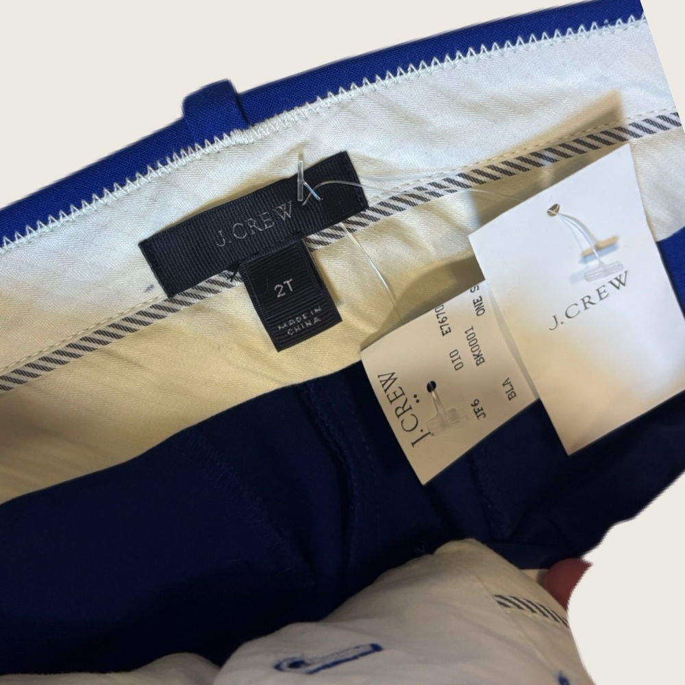 J.Crew NWT G9062 Bright Royal Blue Straight Leg Cropped Pants 2T - Picture 5 of 9